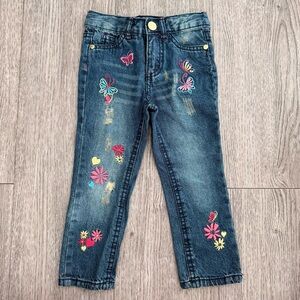 Truly Scrumptious Heidi Klum Embroidered Toddler Girl Jeans Denim size 2t